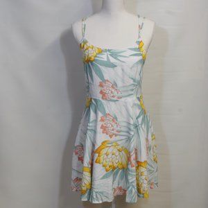 Forever 21 Women's White Multicolor Floral Spaghetti Strap Mini